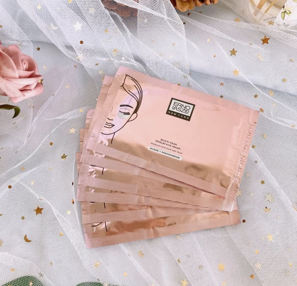 10對$238包順豐 美國 erno laszlo 眼膜淡化保濕緊致煥亮改善眼周眼貼黑眼圈 MULTI-TASK SERUM EYE MASK MASQUE CONTOUR DES YEUX ALGAE + NIACINAMIDE 6對/1盒 ernolaszlo 奧倫納素