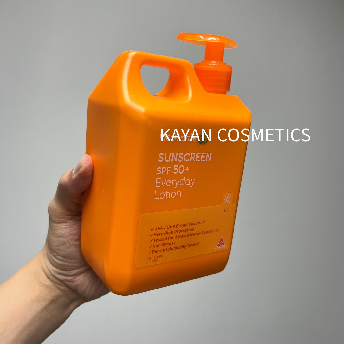 包順豐 澳洲 Woolworths 防曬霜高倍身體面部美白 1L / 1000ml 全身體防曬霜1L 男女童專用 Woolworths SUNSCREEN SPF 50+ Everyday Lotion