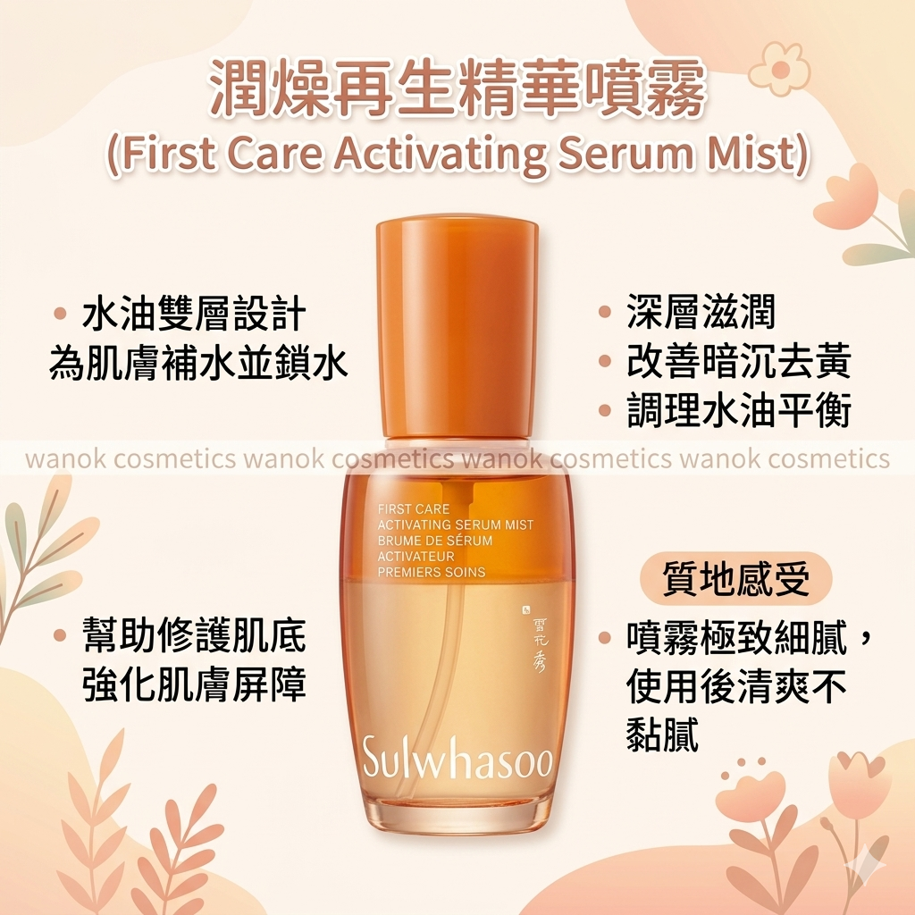 新品 雪花秀 Sulwhasoo 潤燥再生精華噴霧 50ml First Care Activating Serum Mist