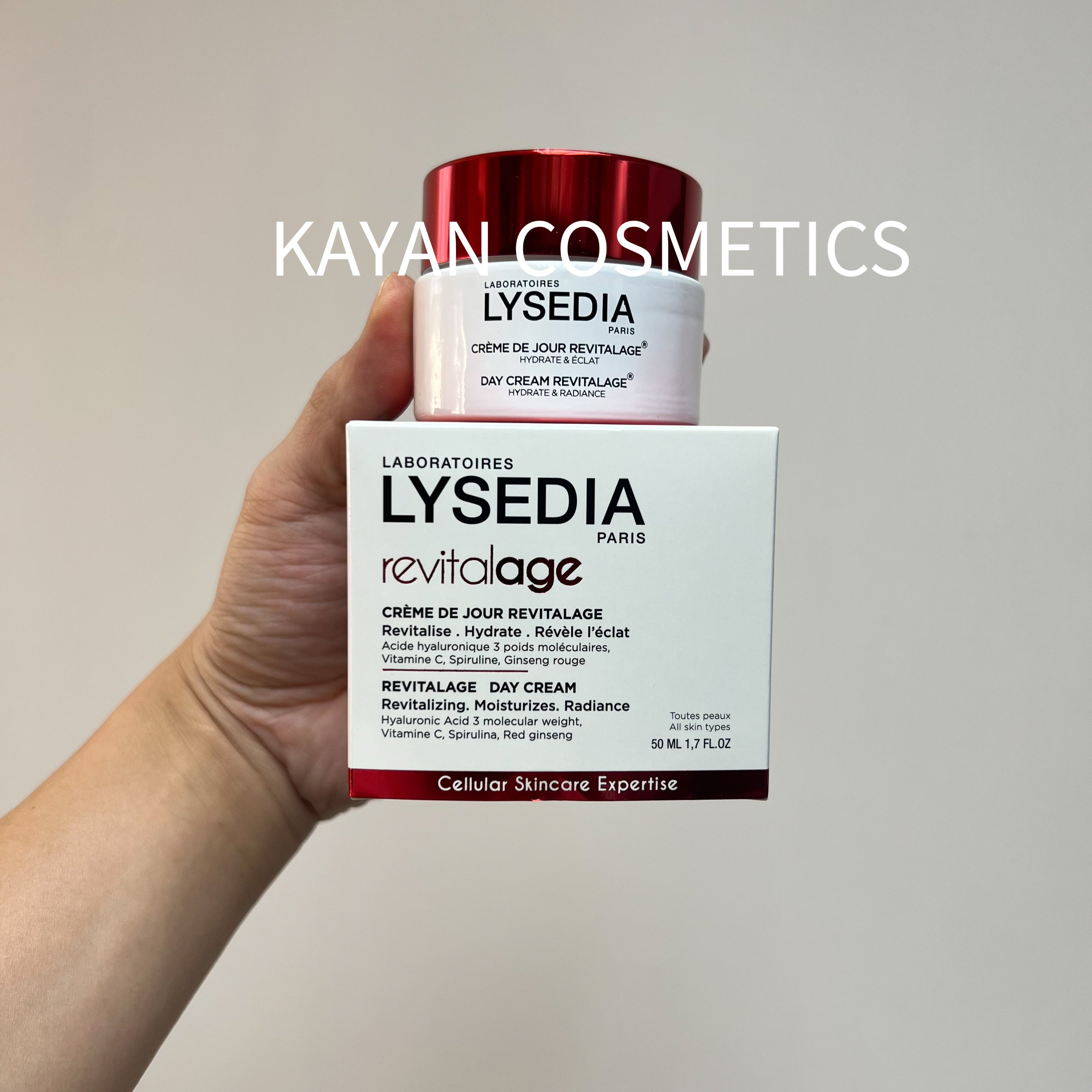 Lysedia 紅蔘活膚保濕日晚面霜50ml Lysedia  revitalage CReME DE JOUR REVITALAGE REVITALAGE DAY CREAM