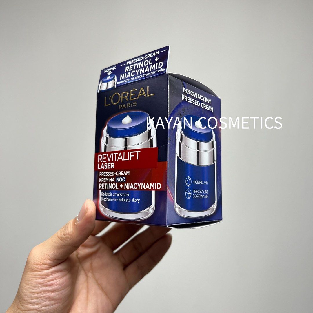 包順豐 Loreal A醇煙酰胺抗皺面霜48g淡化細紋提亮膚色嫩膚緊致晚霜 RETINOL+NIACINAMIDE • REVITALIFT LASER  歐萊雅。Loreal。L'OREAL。Loreal
