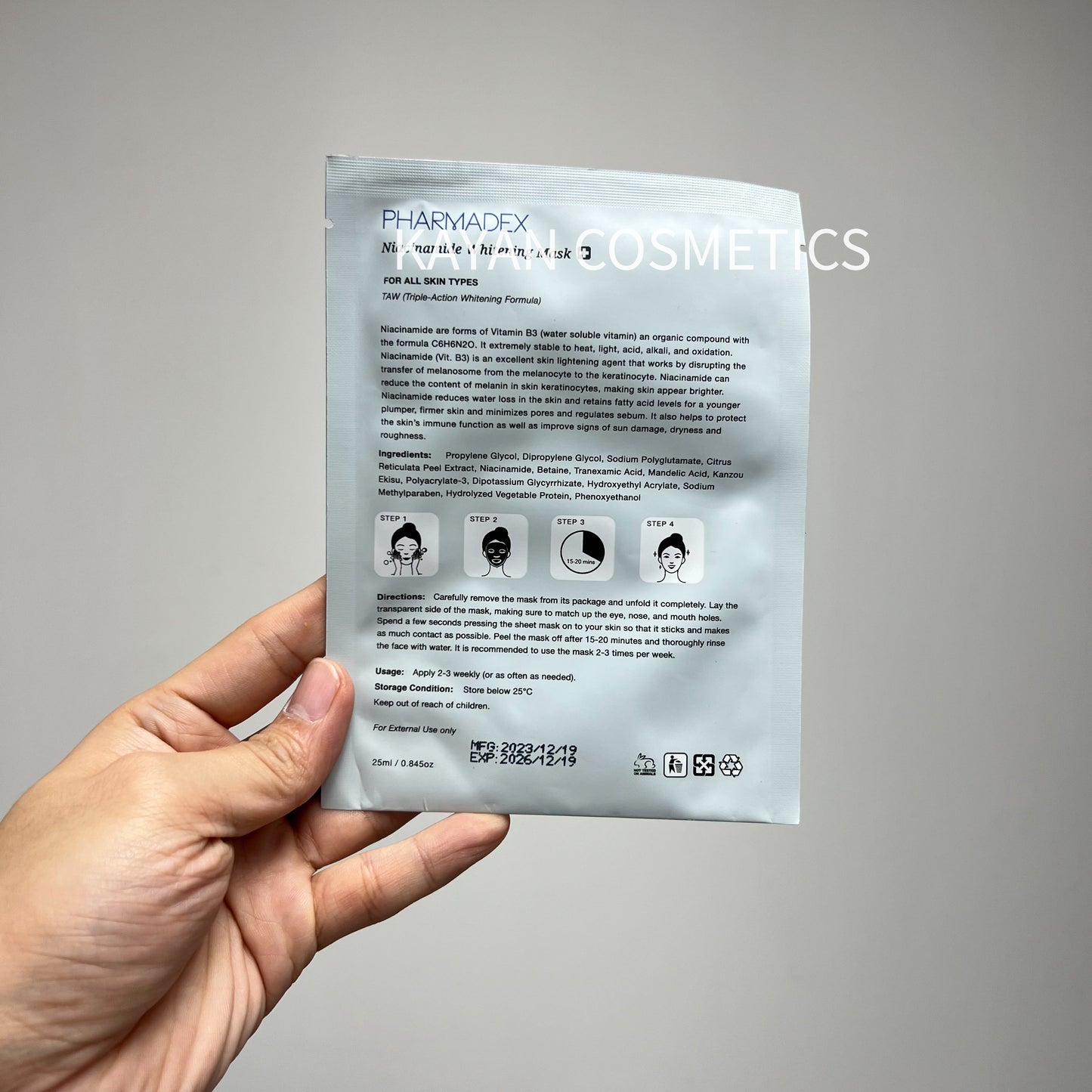 包順豐 Pharmadex 退黑鎮定|神奇面膜 10片 退黑面膜 退黑神奇面膜  PHARMADEX Niacinamide Whitening Mask