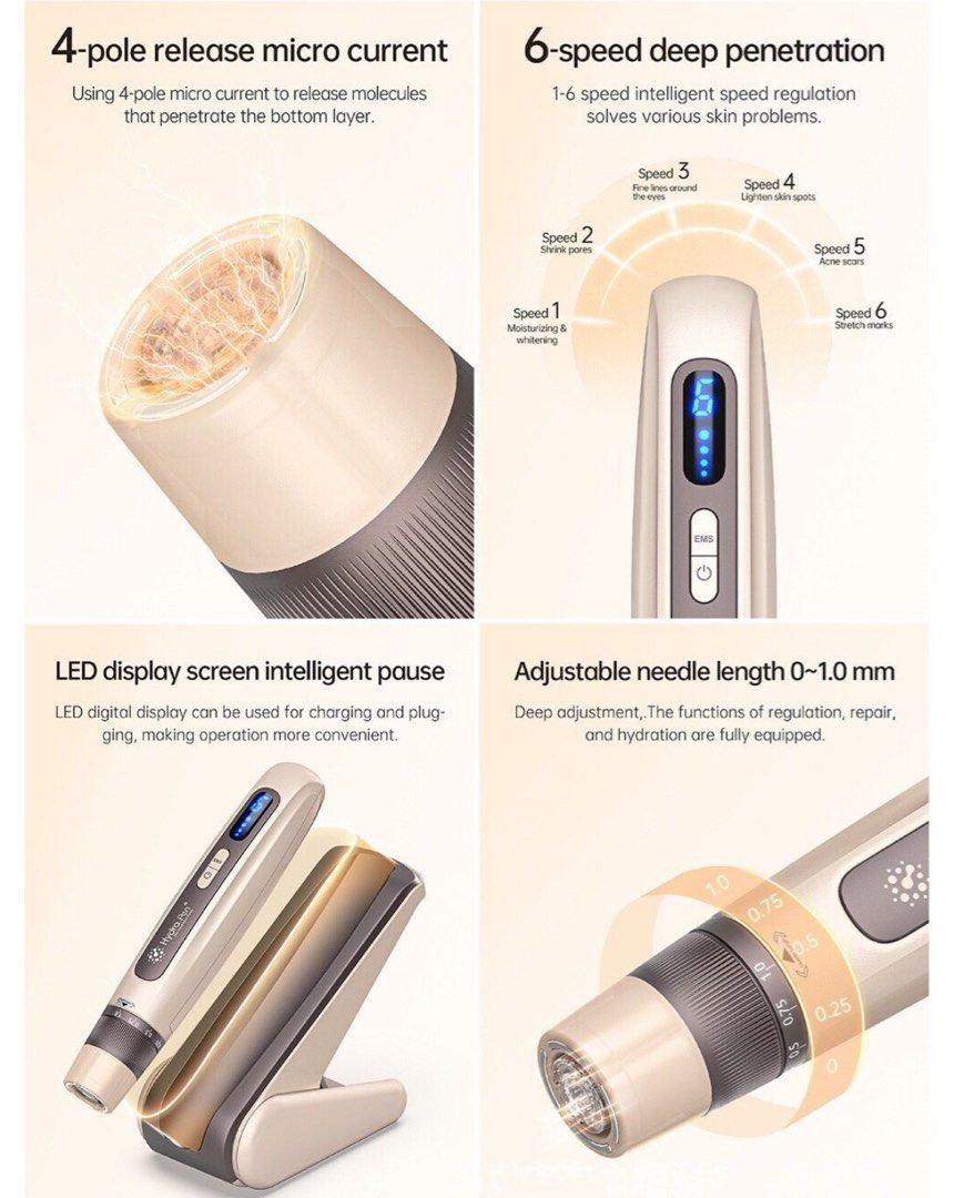 Hydra.pen 五代H5電動微針EMS微電流導入儀MTS水光針 電動納米微針導入儀MTS五代水光