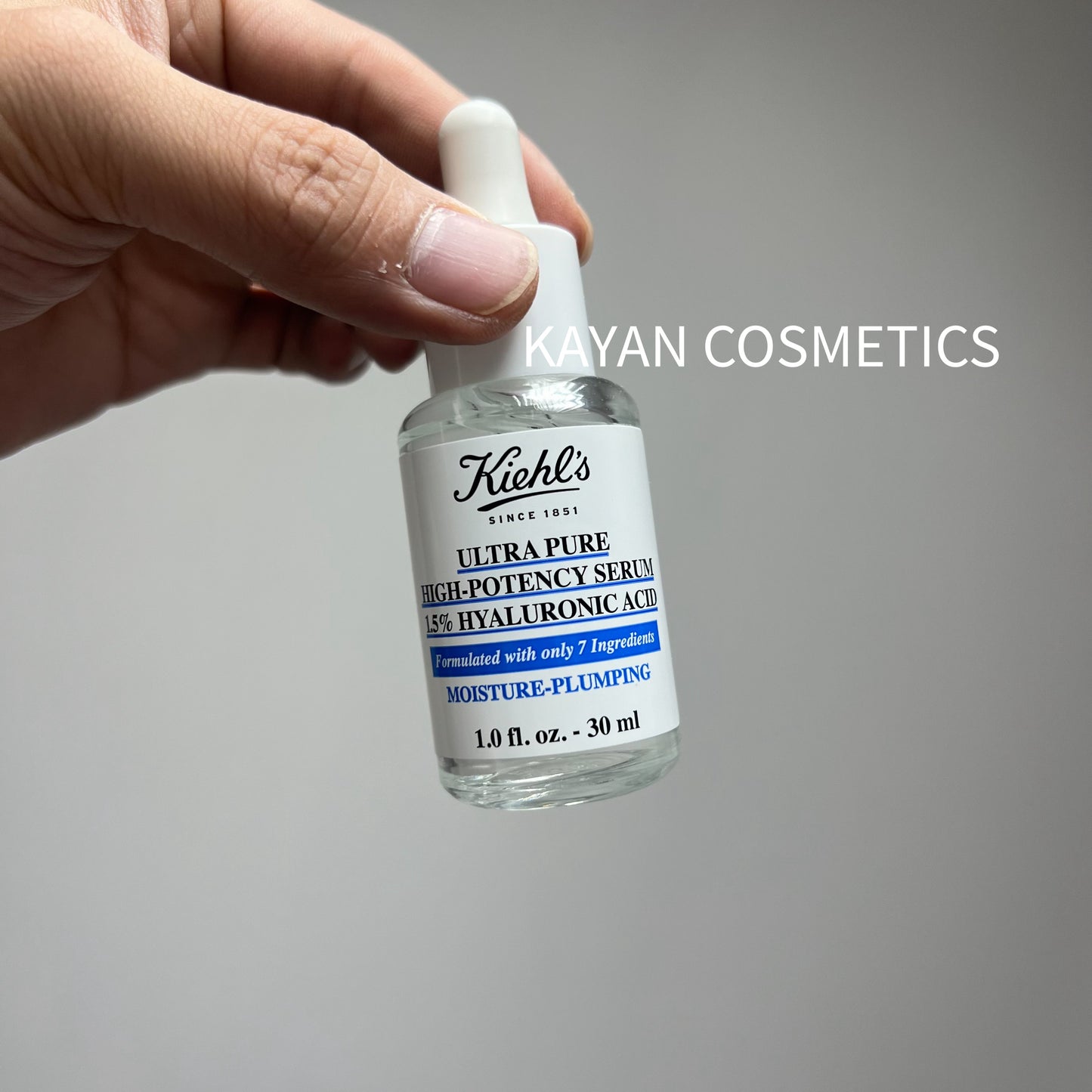 包順豐 Kiehl's 科顏氏 1.5%玻尿酸豐盈保濕精華液  高效超能精華透明質酸精華30ml 保濕補水 ULTRA PURE HIGH-POTENCY SERUM 15% HYALURONIC ACID Kiehls 科颜氏
