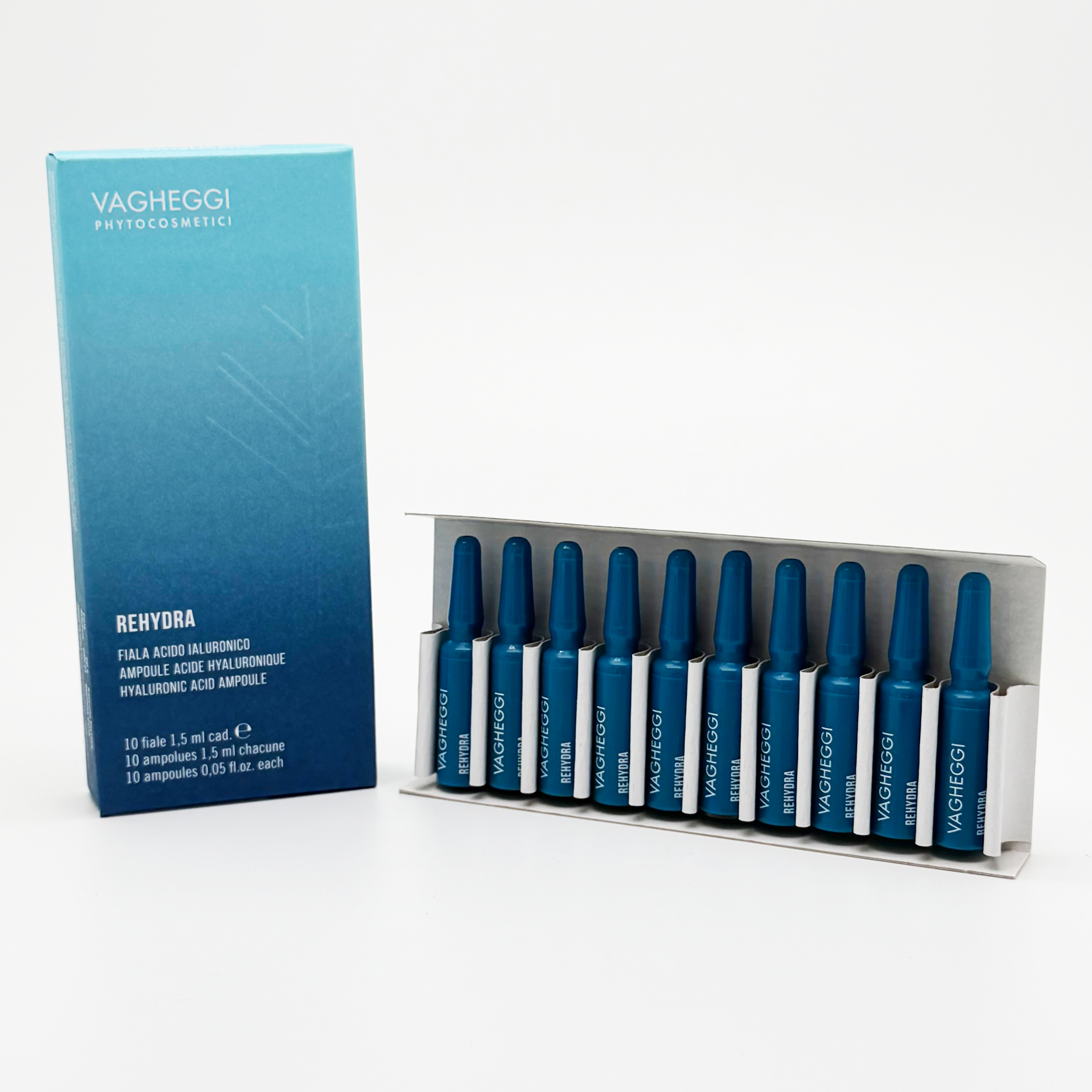 VAGHEGGI REHYDRA B5保濕精華素1.5ml*10支 Rehydra 藍鑽瞬效水亮玻尿酸安瓶精華 REHYDRA HYALURONIC ACID AMPOULE