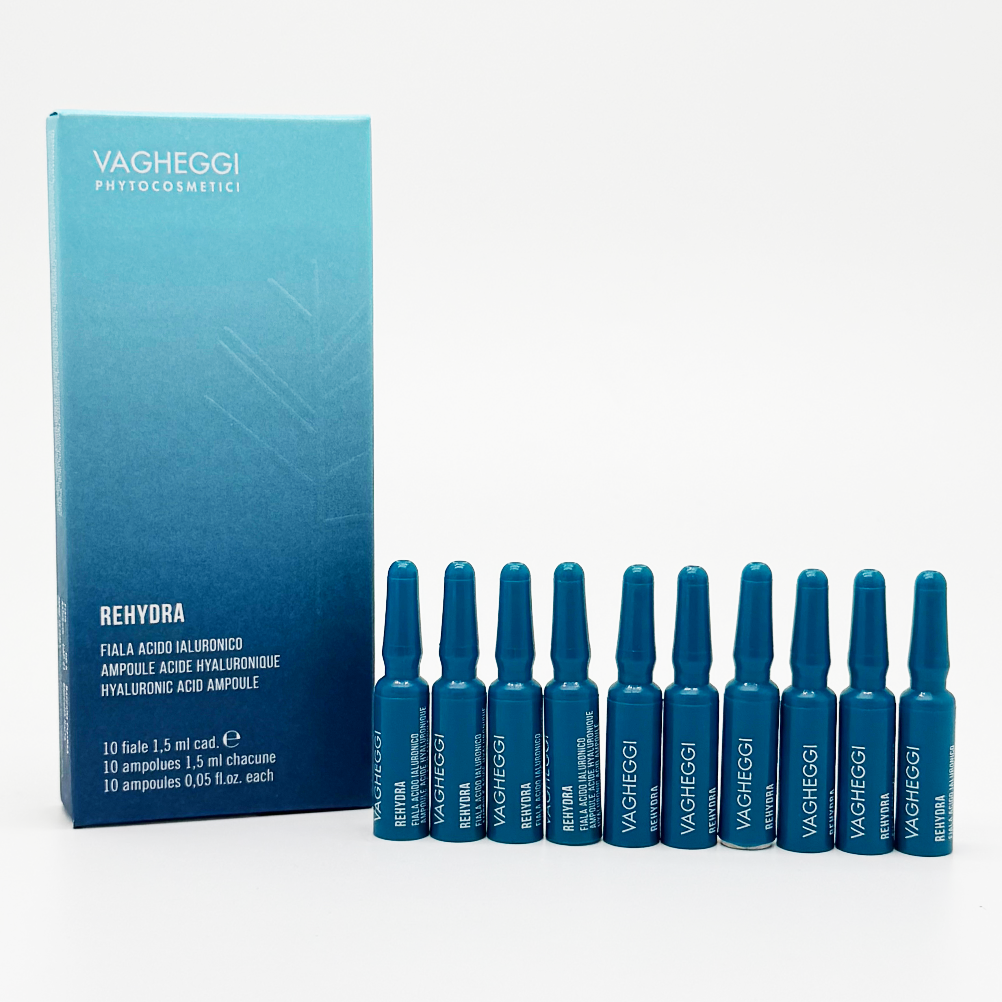 VAGHEGGI REHYDRA B5保濕精華素1.5ml*10支 Rehydra 藍鑽瞬效水亮玻尿酸安瓶精華 REHYDRA HYALURONIC ACID AMPOULE