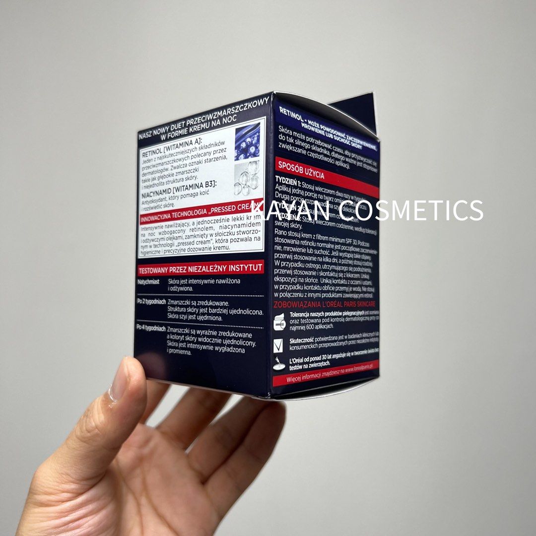 包順豐 Loreal A醇煙酰胺抗皺面霜48g淡化細紋提亮膚色嫩膚緊致晚霜 RETINOL+NIACINAMIDE • REVITALIFT LASER  歐萊雅。Loreal。L'OREAL。Loreal