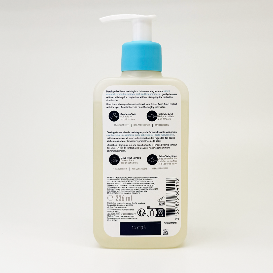 CeraVe SA水楊酸潔面 236ml SA Smoothing Cleanser SA GelNettoyant
