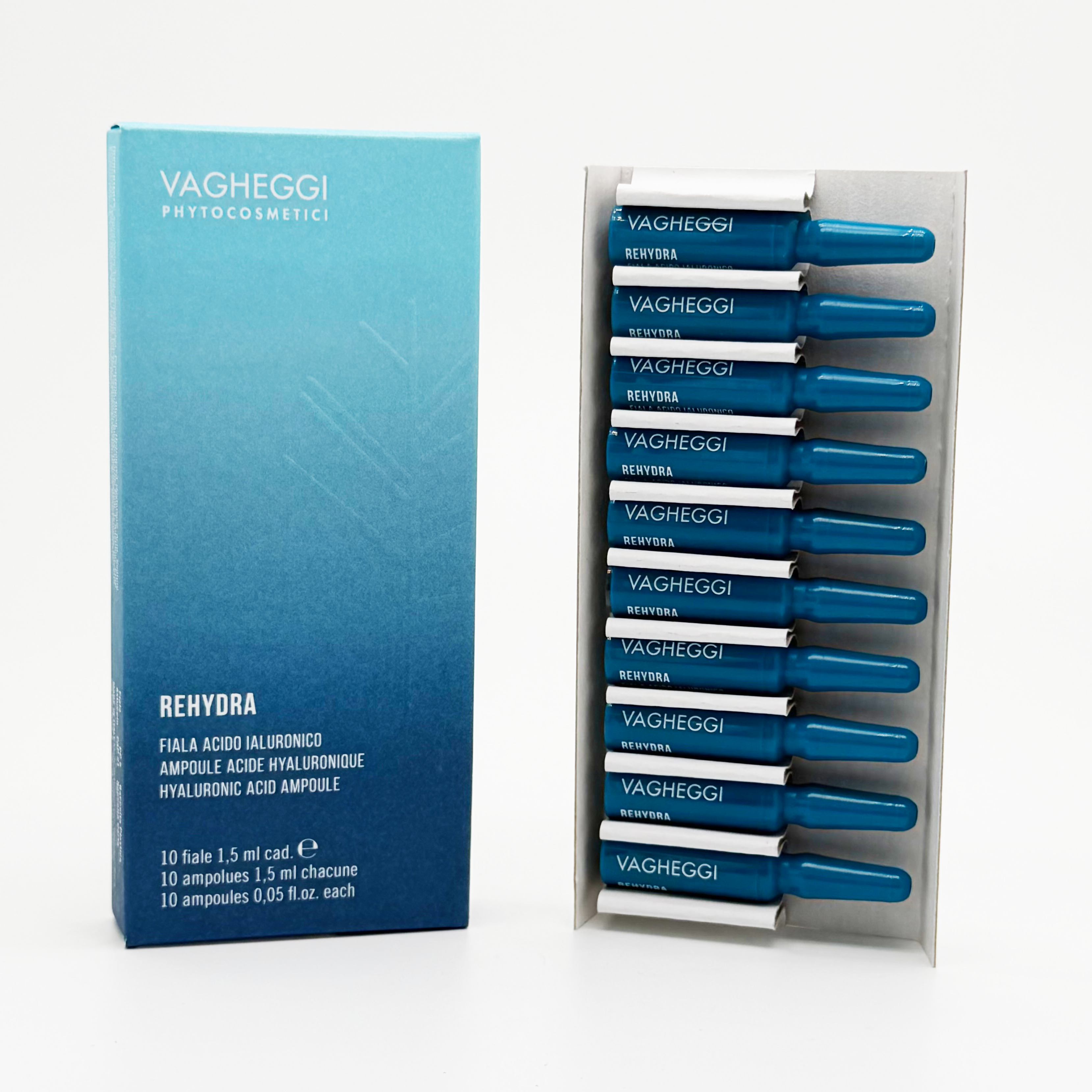VAGHEGGI REHYDRA B5保濕精華素1.5ml*10支 Rehydra 藍鑽瞬效水亮玻尿酸安瓶精華 REHYDRA HYALURONIC ACID AMPOULE