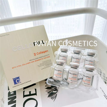 韓國 賽羅菲 cellofill 三型膠原蛋白細膩收毛孔保濕提亮水光安瓶CELLO FILL
lll Collagen REVITALIZING SKIN ELASTICITY WITH VITAL COLLAGEN AND BIOMIMETIC FACTORS