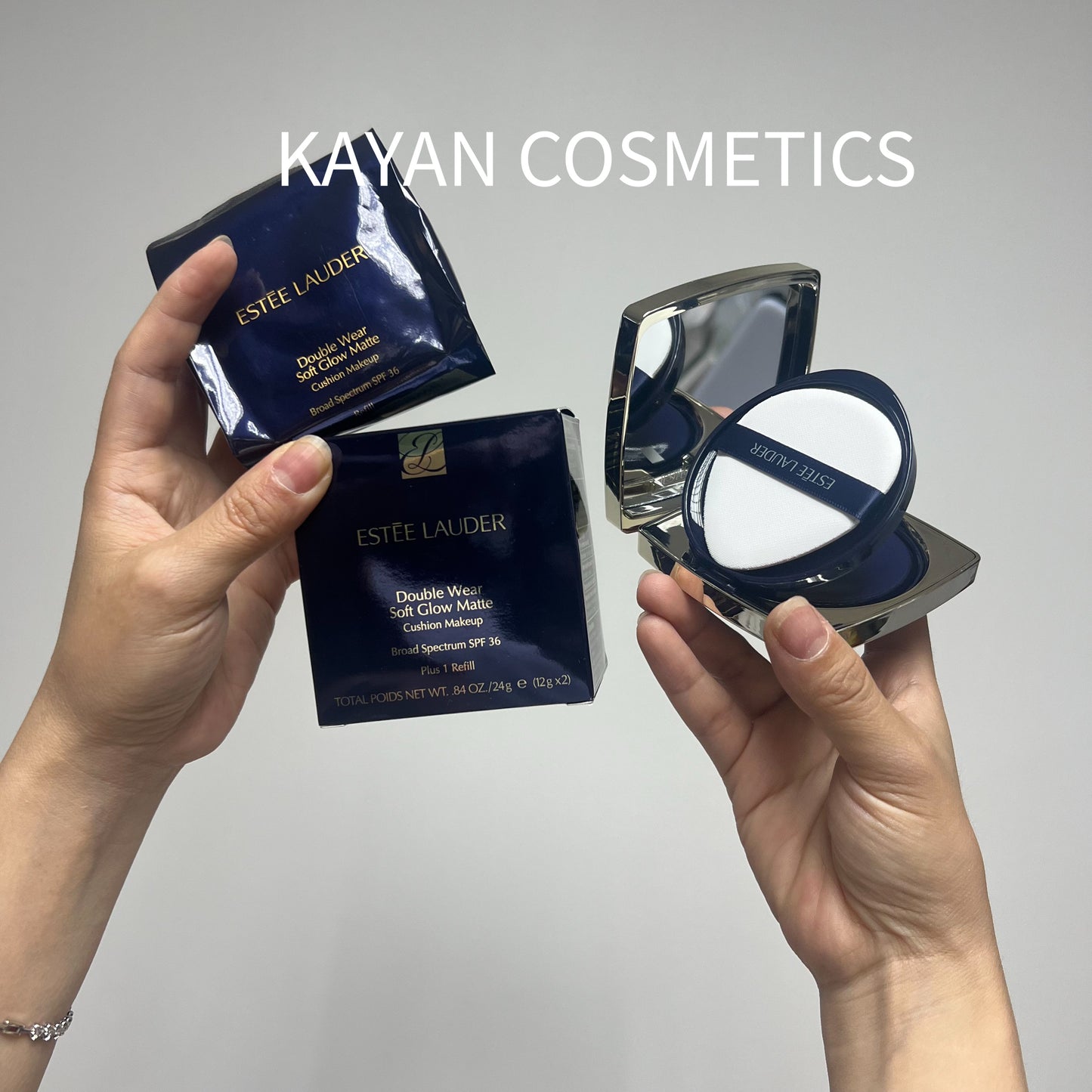 包順豐 ESTEE LAUDER 雅詩蘭黛 dw特霧氣墊1w1  一盒兩芯 DW超持久透亮氣墊粉底 1+1連替換//SPF45 PA+++