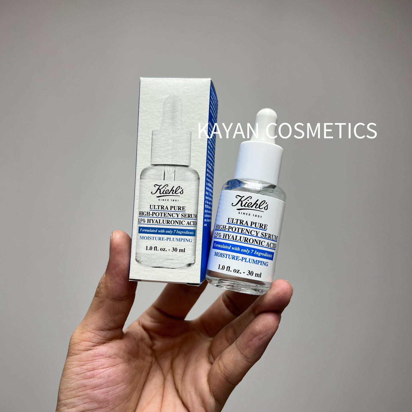 包順豐 Kiehl's 科顏氏 1.5%玻尿酸豐盈保濕精華液  高效超能精華透明質酸精華30ml 保濕補水 ULTRA PURE HIGH-POTENCY SERUM 15% HYALURONIC ACID Kiehls 科颜氏
