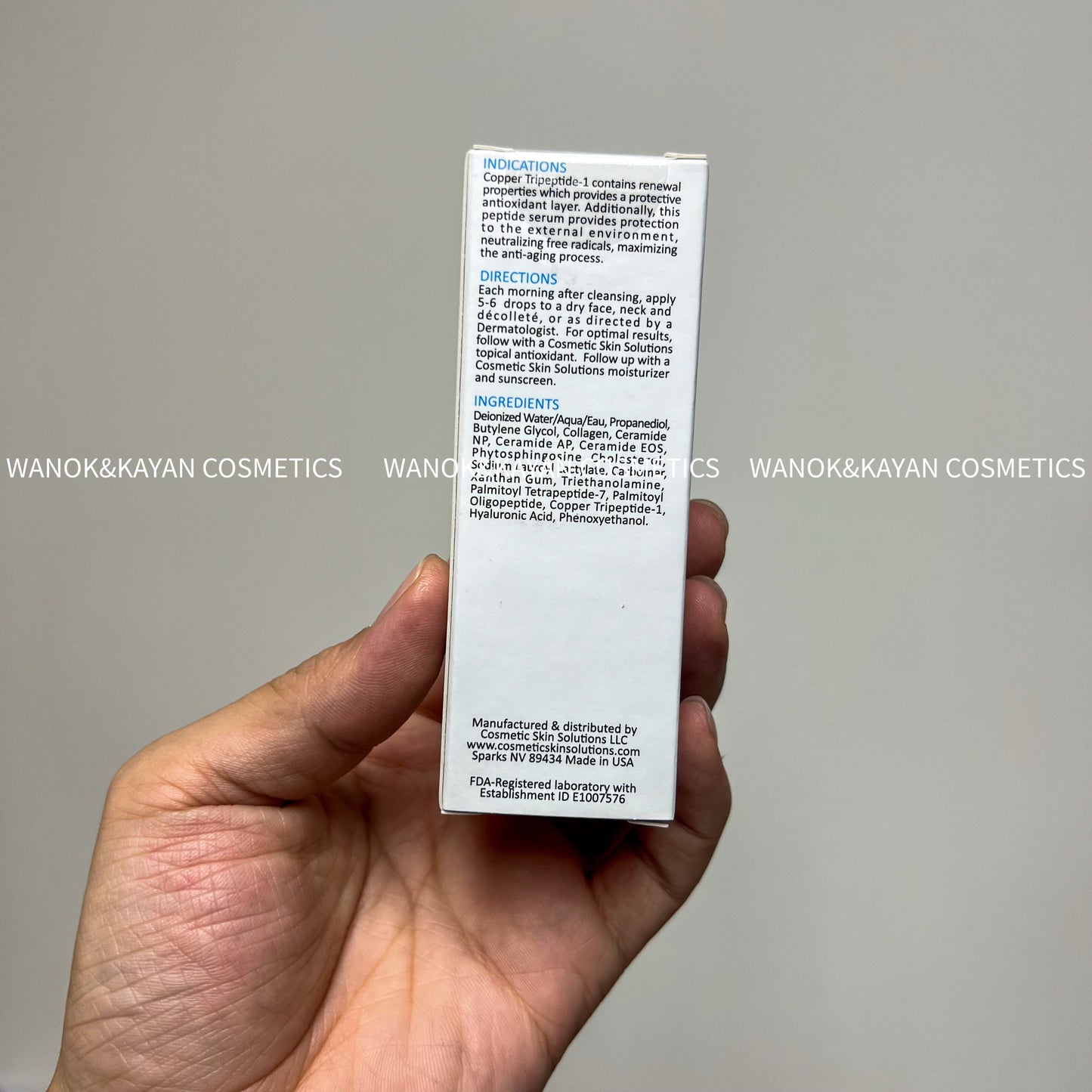 包順豐 cosmetic skin solutions 藍銅勝肽嫩膚精華 。css copper peptide serum 30ml。Cosmetic Skin Solution CsS  藍銅胜肽防敏嫩膚精華