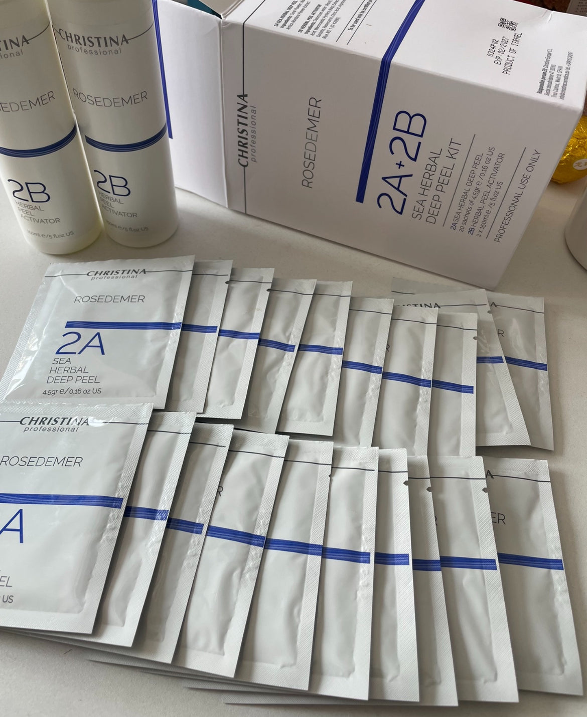 christina 海洋煥膚套裝 阿拉丁煥膚  2支 2B激活液+20包2A粉末  2A+2B SEA HERBAL DEEP PEEL KIT