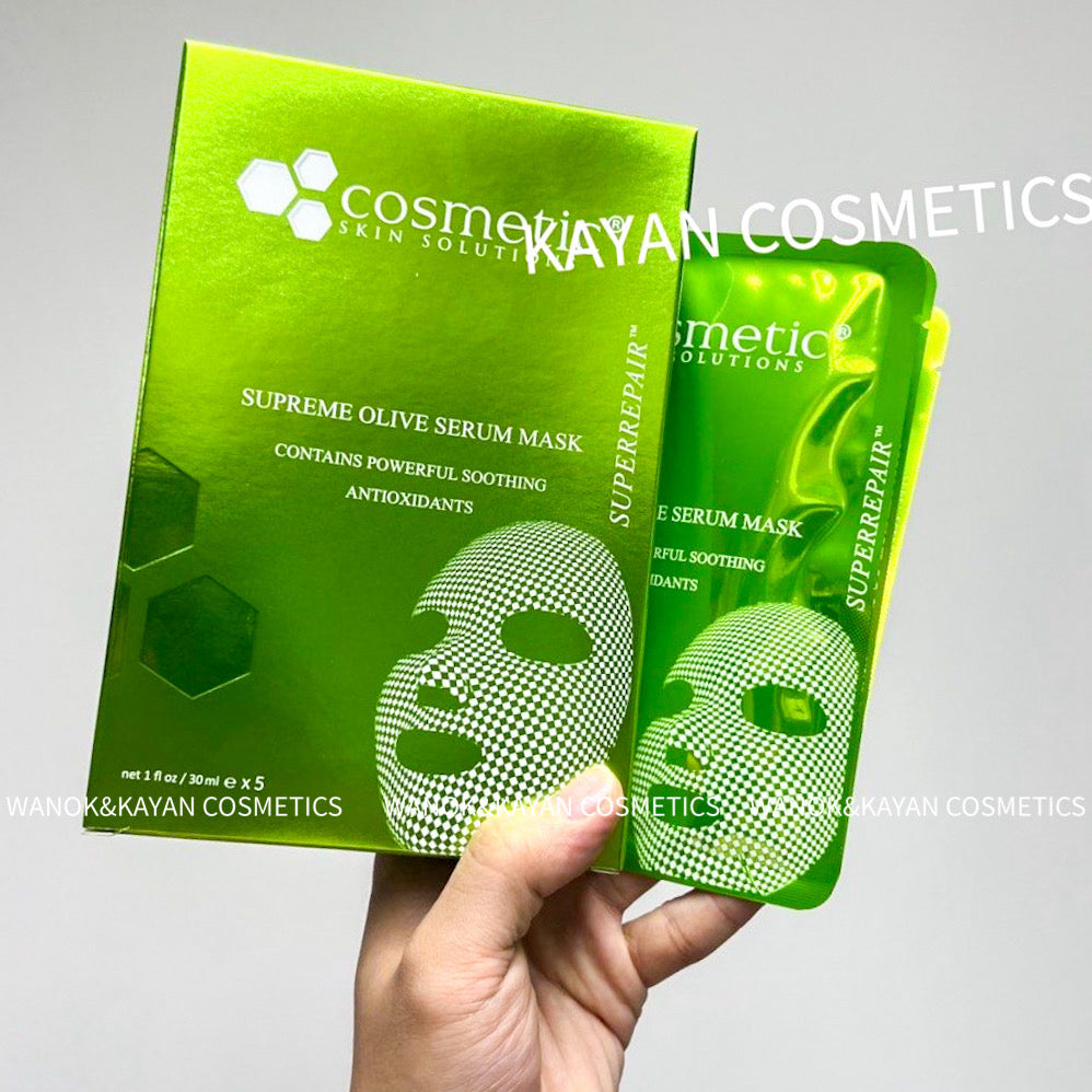 Cosmetic Skin Solutions Css橄欖舒敏面膜 30ML/1片,一包5片 SUPREME OLIVE SERUM MASK CONTAINS POWERFUL SOOTHING ANTIOXIDANTS