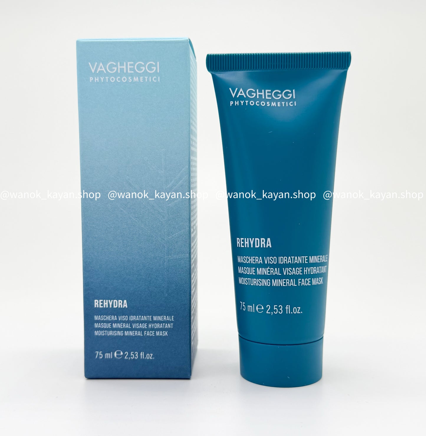 新版 包順豐 意大利 韻姿 VAGHEGGI瞬效水亮嫩肌面膜75ML REHYDRA MOISTURISING MINERAL FACE MASK