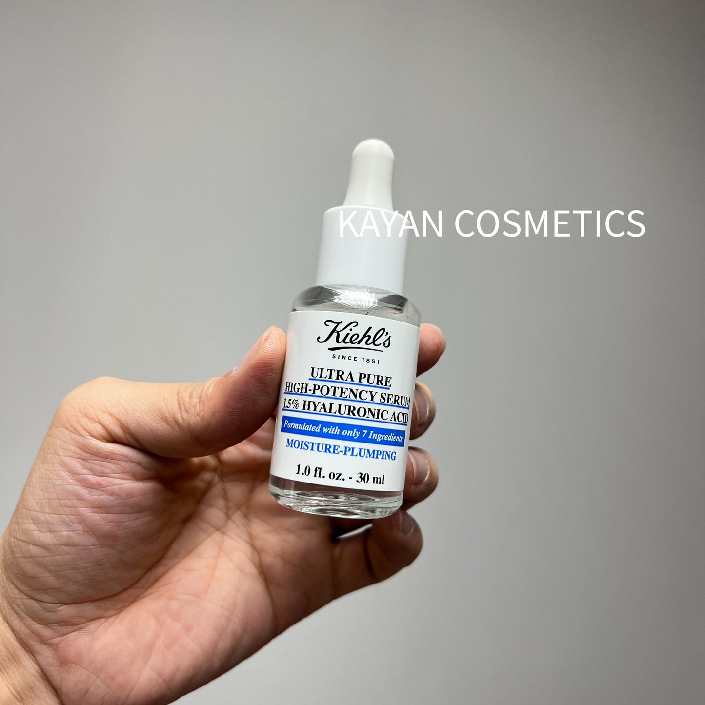 包順豐 Kiehl's 科顏氏 1.5%玻尿酸豐盈保濕精華液  高效超能精華透明質酸精華30ml 保濕補水 ULTRA PURE HIGH-POTENCY SERUM 15% HYALURONIC ACID Kiehls 科颜氏