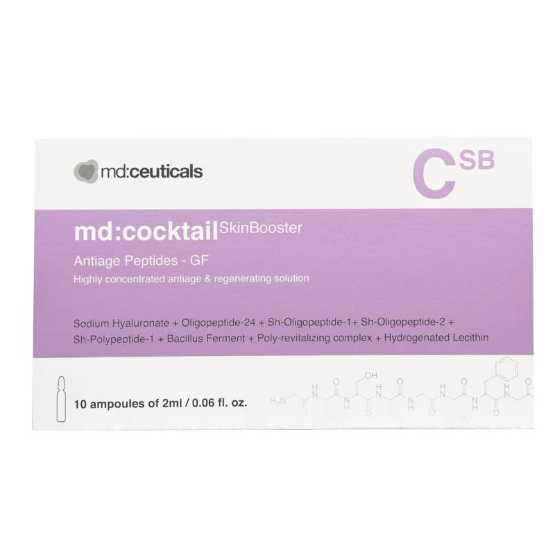 包順豐 MD:ceuticals 抗炎舒緩修復基因肽水光安瓶 紫水光款 MD:ceuticals md:cocktail SkinBooster Antiage Peptides – GF 複合胜肽再生因子原液