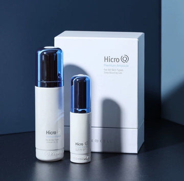 RENE-CELL Hicro Q Premium Ampoule 前導精華 / Q肌底安瓶 120ml 大瓶與 30ml 旅行瓶的經典套組  優質安瓶 Hicro Q Premium Ampoule