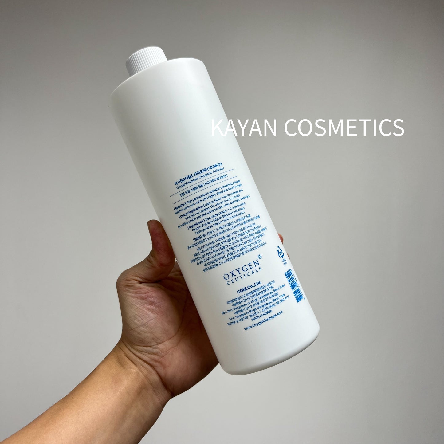 包順豐 韓國 OxygenCeuticals Cryogenic Activator 高溶解氧活膚液 1000ml Oxygen Ceuticals Cryogenic Activator 氧麗可絲 基礎活膚液/皮膚製氧機