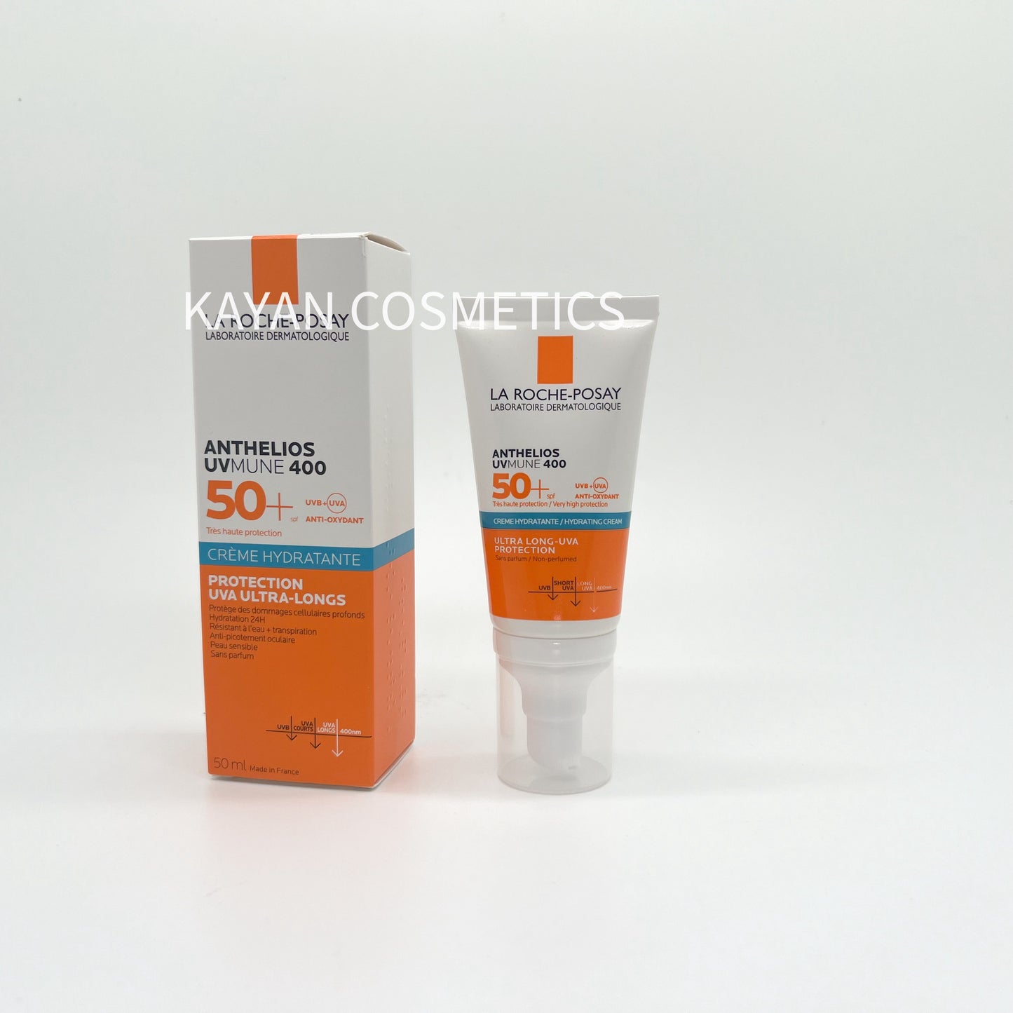 包順豐 La roche-Posay 理膚泉 全效啞緻清爽防曬霜  特護輕盈面部防曬乳霜spf50+ 藍標滋潤無香乾皮 Laroche Posay ANTHELIOS UVMUNE 400 50+ HYDRATING CREAM