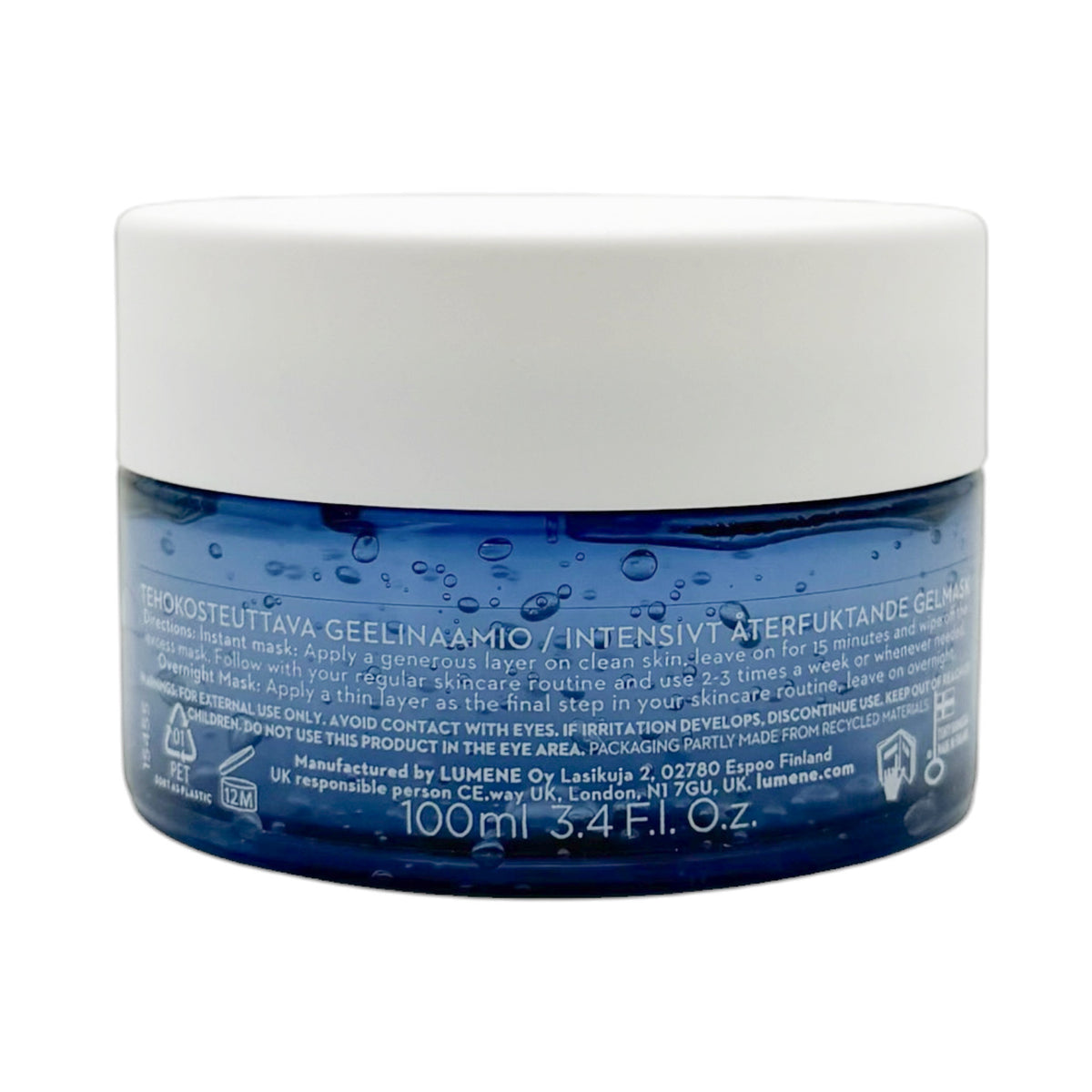 Lumene 北極冰泉補水啫喱面膜 / 水氧修復凝膠面膜 100ml Lumene Nordic Hydra Lahde Hydrating Gel Mask 12345