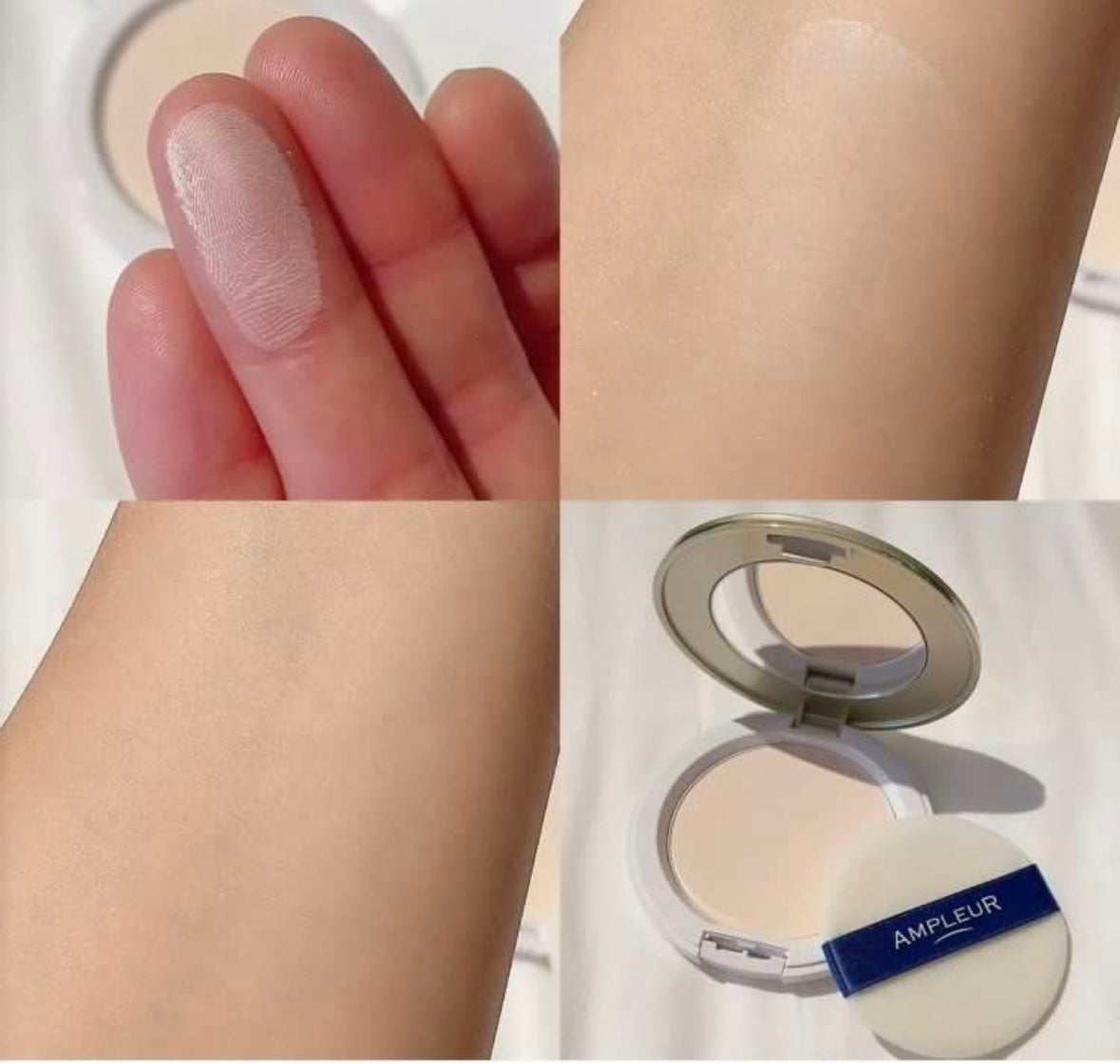 SF package! Japan's AMPLEUR high-power sunscreen powder powder, makeup concealer, long-lasting powder puff, honey soft focus, matte skin nourishing, oil control, long-lasting powder powder SPF50PA