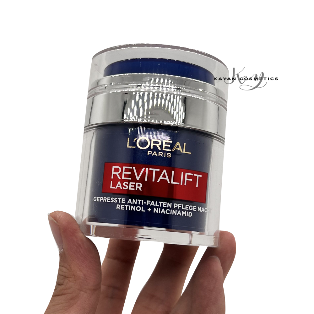 包順豐 Loreal A醇煙酰胺抗皺面霜48g淡化細紋提亮膚色嫩膚緊致晚霜 RETINOL+NIACINAMIDE • REVITALIFT LASER  歐萊雅。Loreal。L'OREAL。Loreal