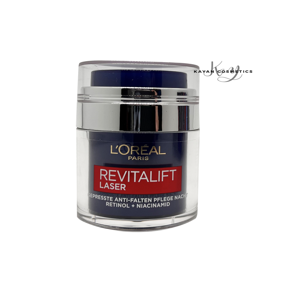 包順豐 Loreal A醇煙酰胺抗皺面霜48g淡化細紋提亮膚色嫩膚緊致晚霜 RETINOL+NIACINAMIDE • REVITALIFT LASER  歐萊雅。Loreal。L'OREAL。Loreal