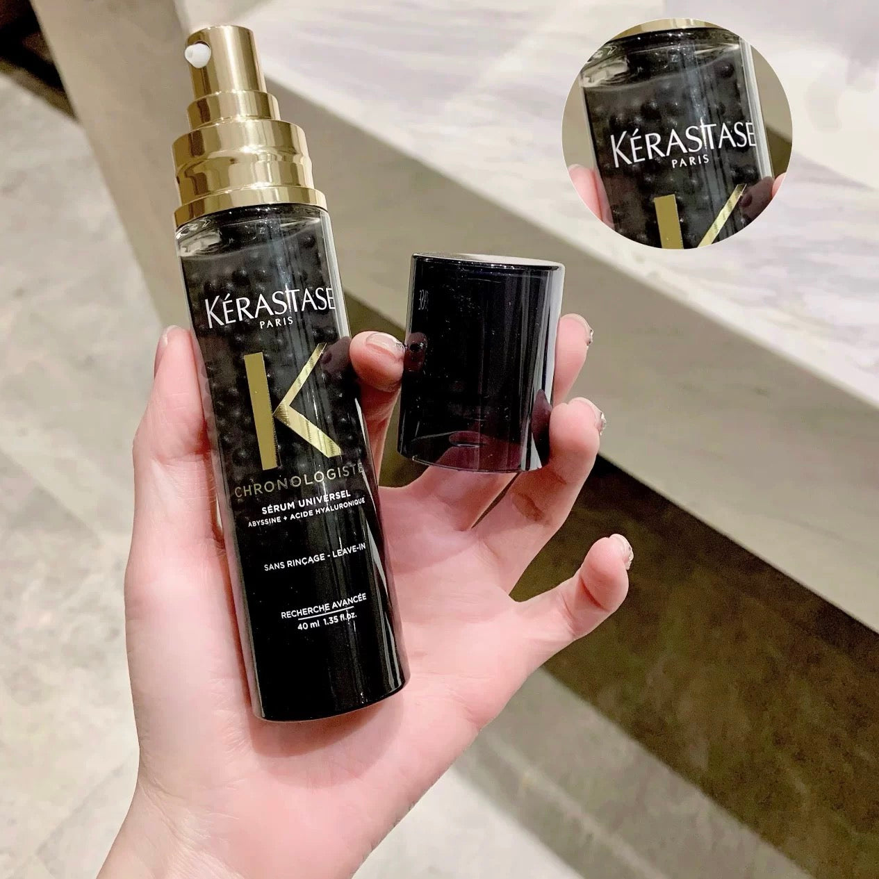 包順豐 卡詩 KERASTASE 海源黑鑽頭皮精華乳40ml魚子醬修護滋養固髮護理順發光澤 CHRONOLOGISTE SÉRUM UNIVERSEL ABYSSINE + ACIDE HYALURONIQUE