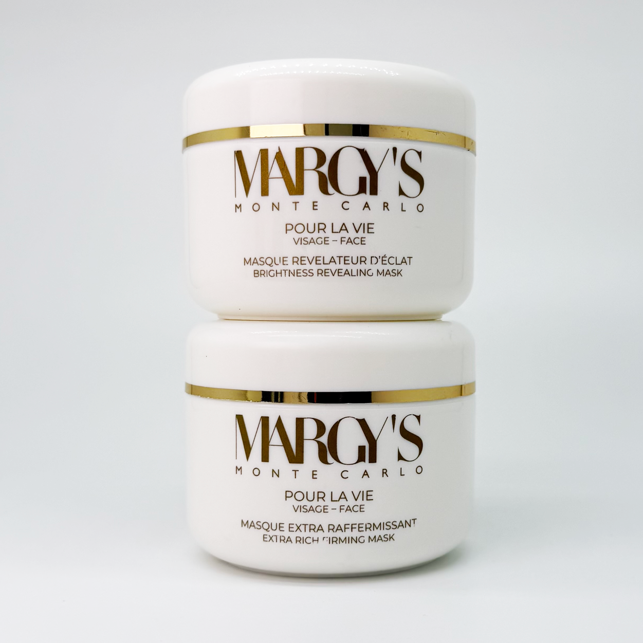 margy’s 早安緊致面膜（滋潤緊致） 250ml POUR LA VIE VISAGE - FACE MASQUE EXTRA RAFFERMISSANT EXTRA RICH FIRMING MASK MARCY‘S MONTE CARLO 晚安嬰兒面膜（煥彩面膜） 250ml MASQUE REVELATEUR D‘ECLAT BRIGHTNESS REVEALING MASK