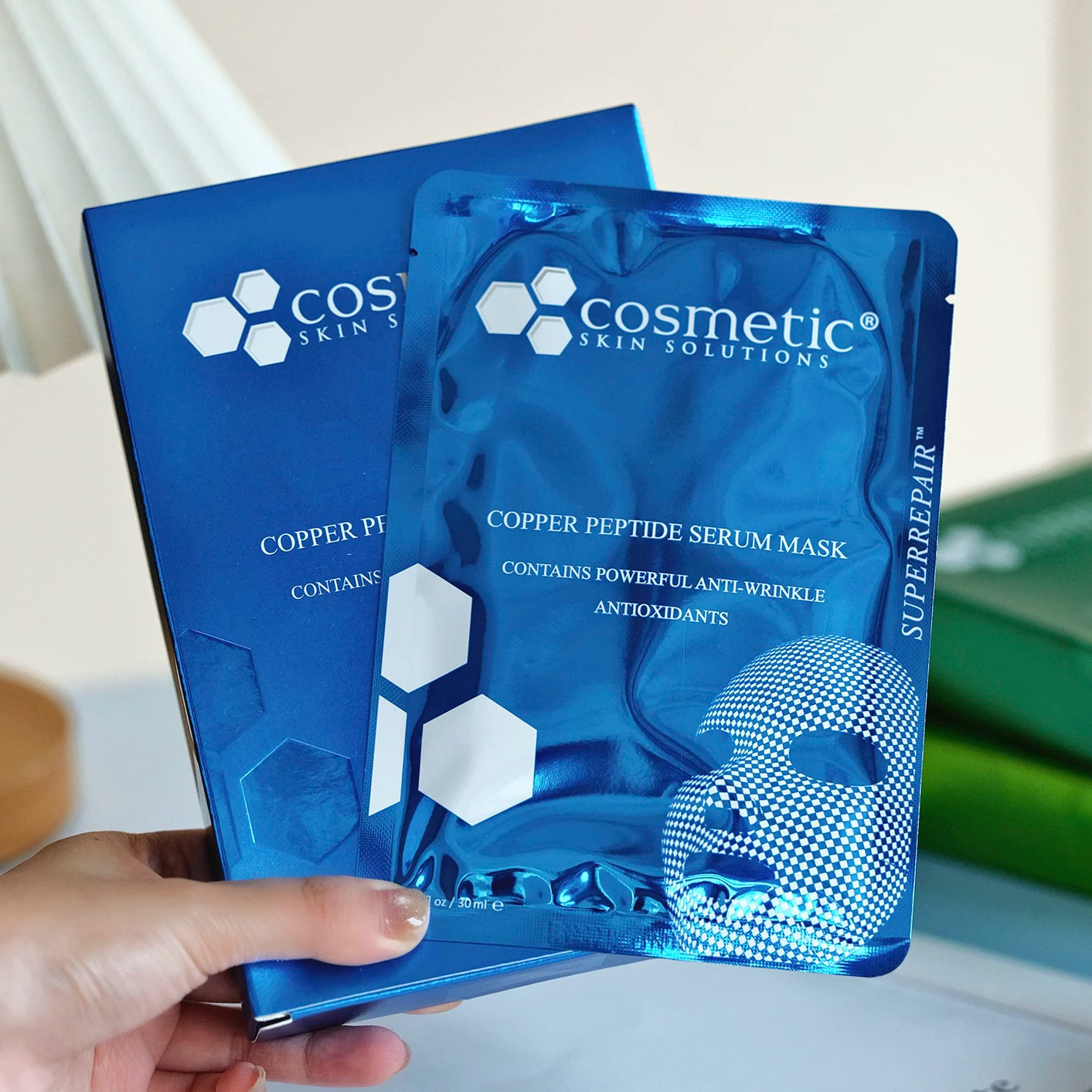 美國 Cosmetic Skin Solutions CSS 藍銅防敏面膜 COPPER PEPTIDE SERUM MASK 5片/1盒